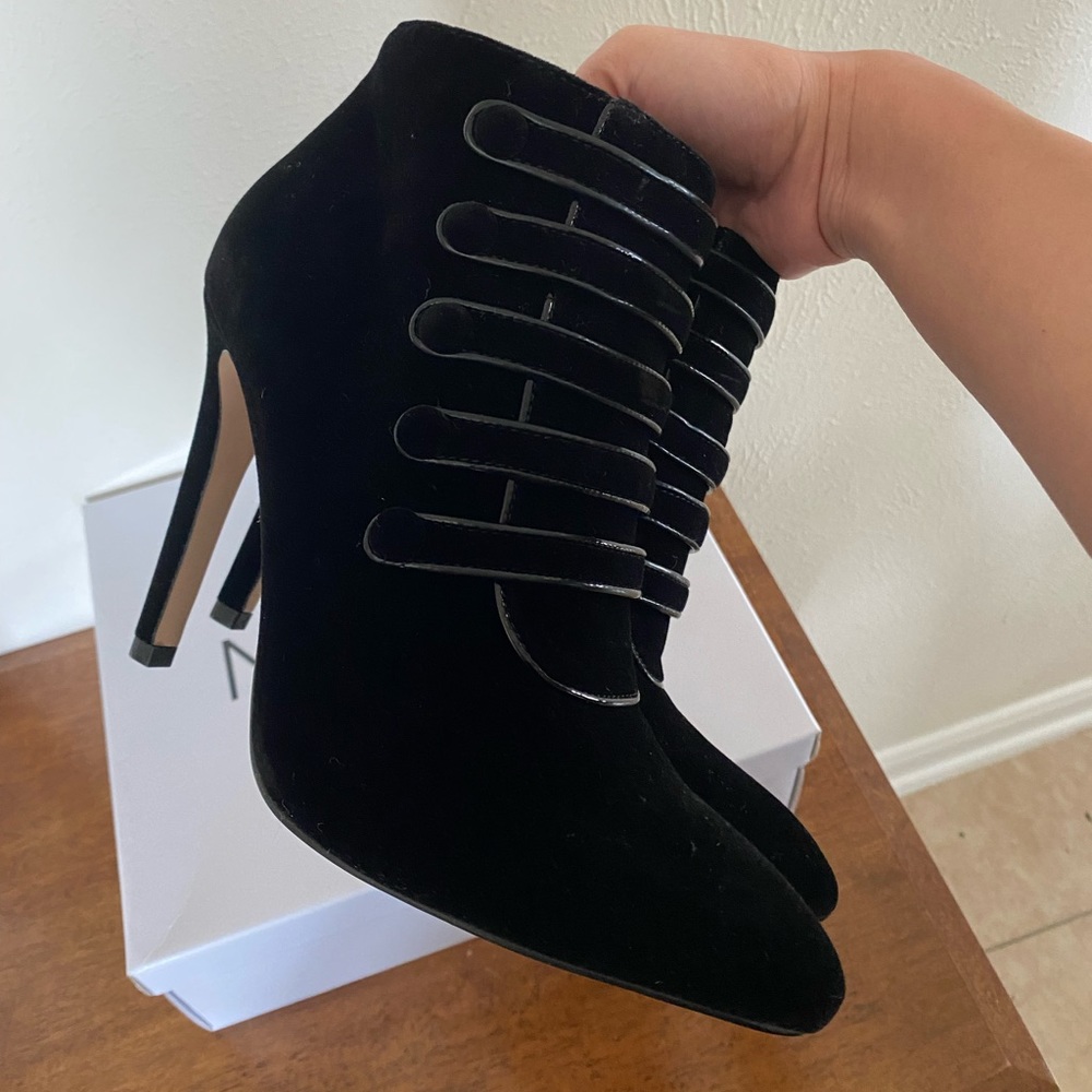 Neiman Marcus Black Velvet Pointed Toe Stilettos